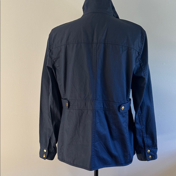 Laura Scott Cotton Utility Jacket in Navy Blue - Picture 7 of 11